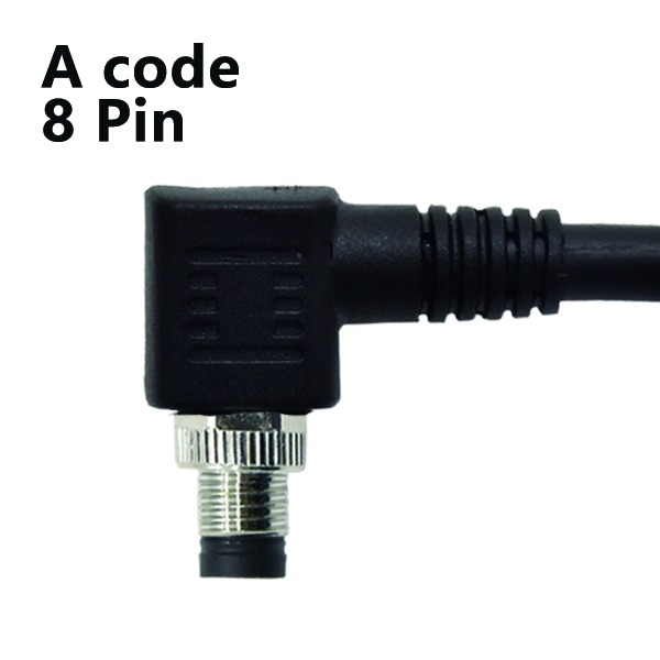 M8 8pin right angle male cable plugM5M8M12 ConnectorCircular