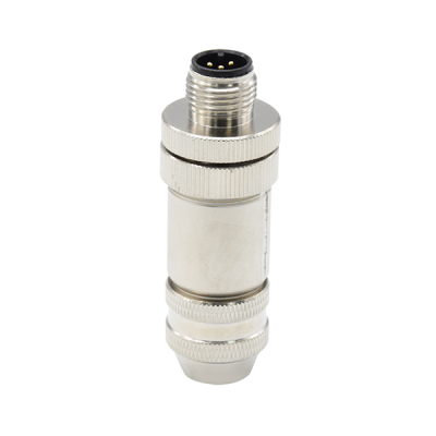 M12 3pin metal female plug