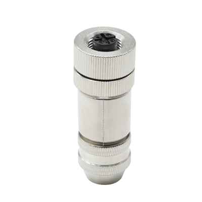 M12,A-coded,Female cable connerctor,shieldable,screw connection,version with shielding ring