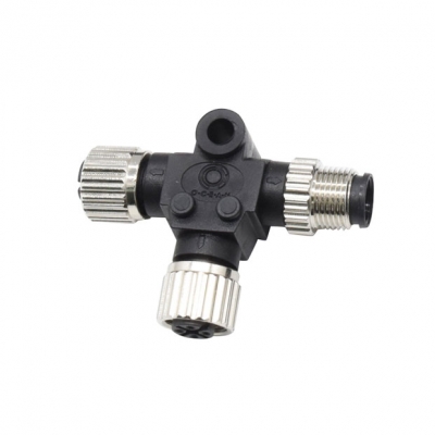 M12 T-Splitter M12 A-Code 5Pin 1 male to 2 female