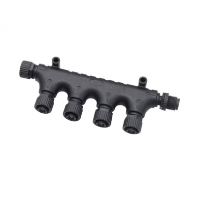  M12 T-Splitter M12 A-Code 5Pin 1 male to 5 female, plastic