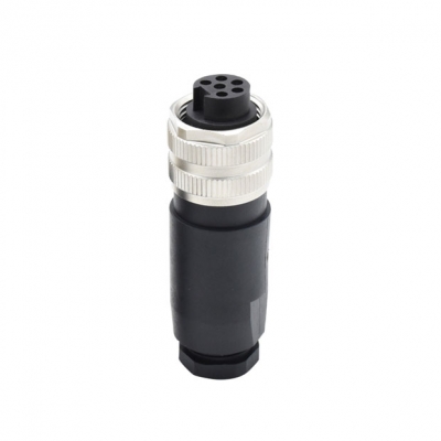 7/8 6pin female straight plug, plastic field installation connector, screw