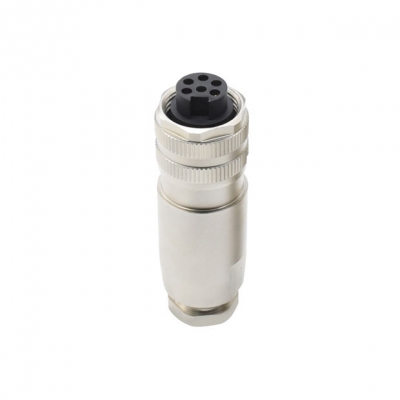 7/8 6pin female straight plug, metal field installation connector, screw